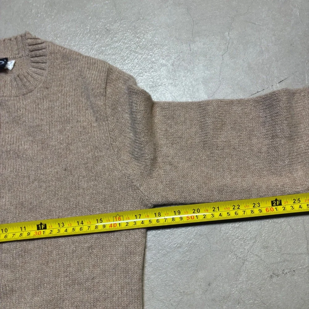 Vintage 70s Gap Women Tan Oatmeal Knit Crewneck Sweater Small Classic Retro - Picture 4 of 5